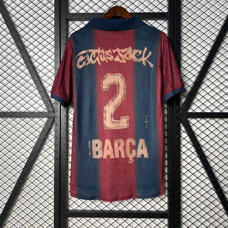 Barcelona Home Retro 2000/2001 Jersey x Travis Scott Cactus Jack Edition (Player Version) - Image 3